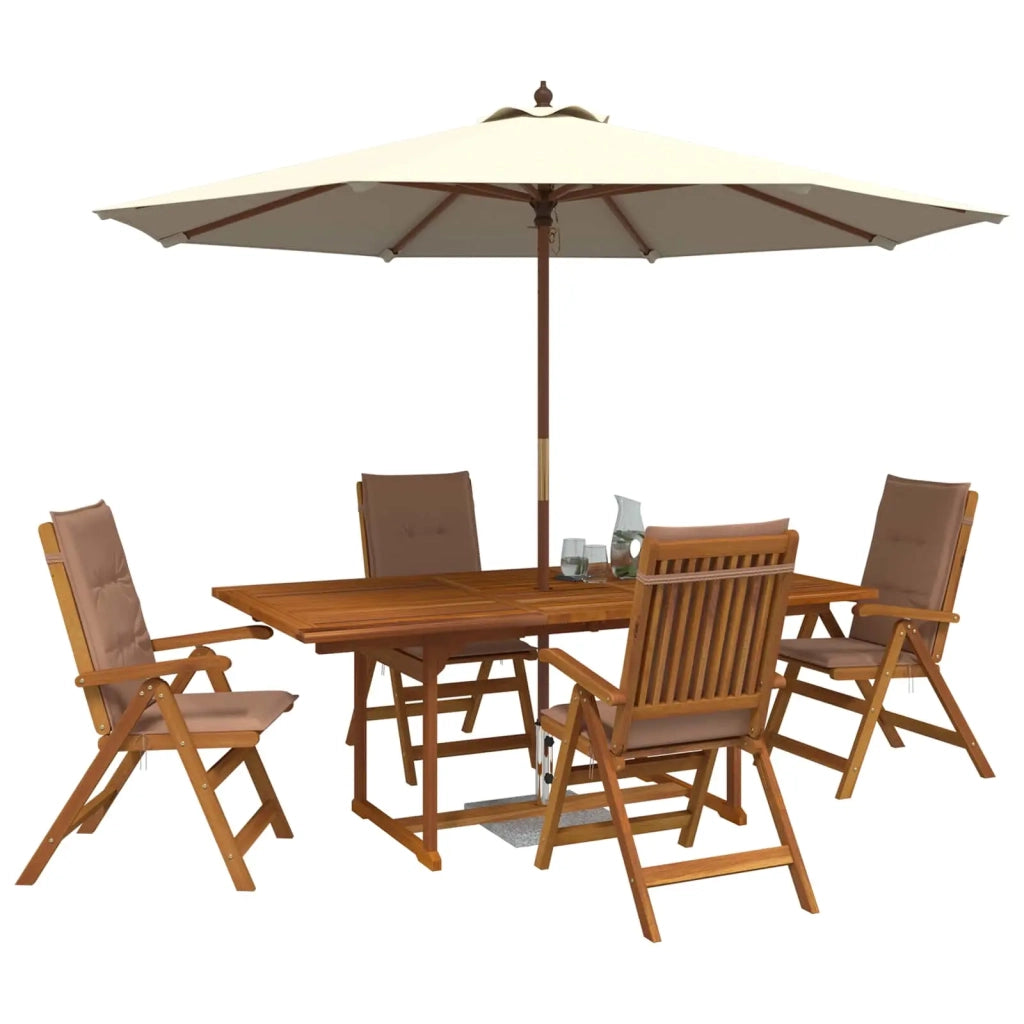 Set da pranzo da giardino 5 pezzi Naturale 3434497