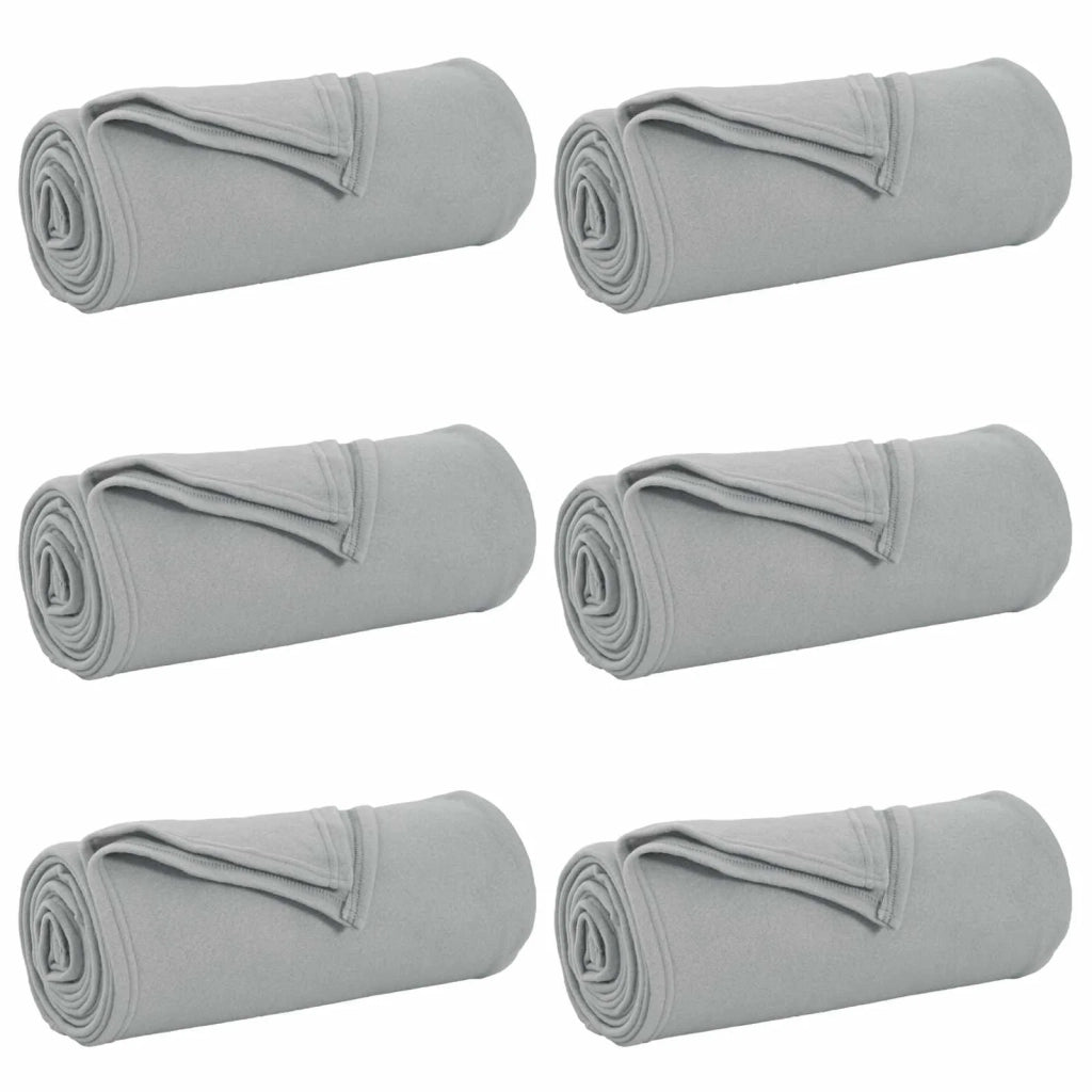 Coperte da Pile 6 pz Grigio 240 x 220 cm Panno