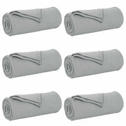 Coperte da Pile 6 pz Grigio 240 x 220 cm Panno