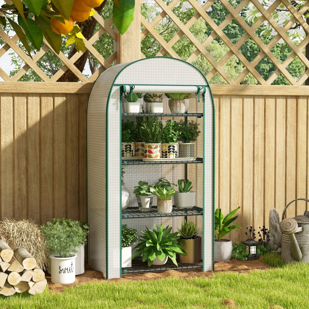 Serra da Giardino e Balcone con Ripiani ¨C zephmum ¨C Bianco 80x50x160 cm