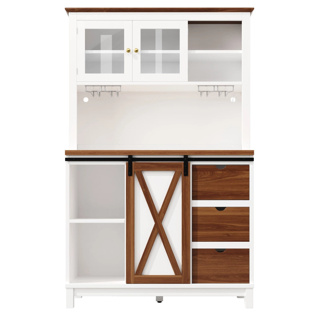 Credenza con LED e Cassetti ¨C MINIMAL ¨C Bianco, Ante Scorrevoli