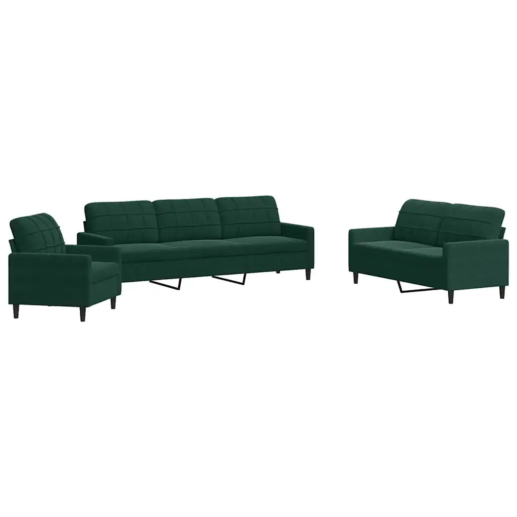 Set di Divani 4 pz con Cuscini Verde scuro in Velluto 3278443