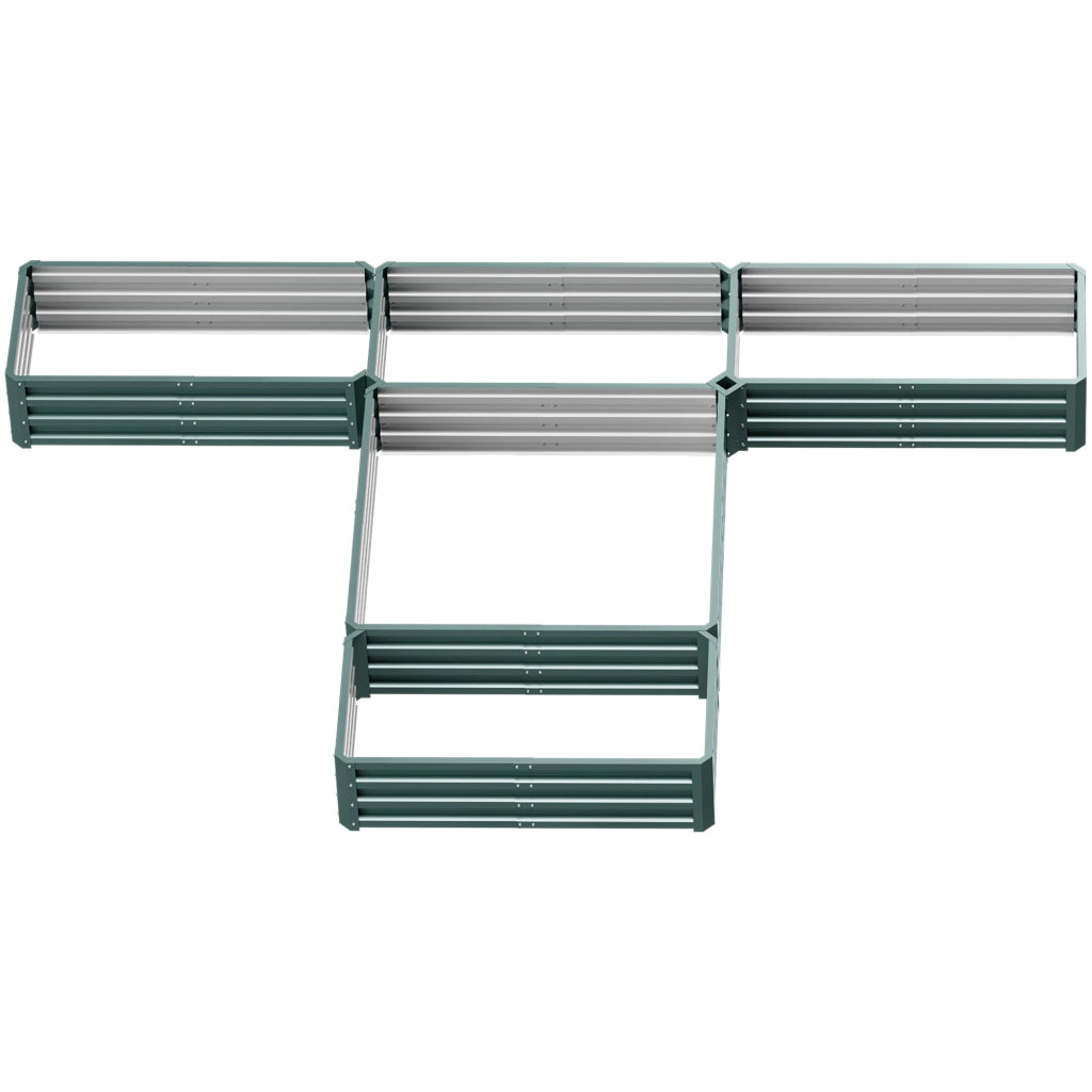 Jardiniere Modulare per Orto e Fiori ¨C Zephmum ¨C Acciaio Verde 5 Pezzi