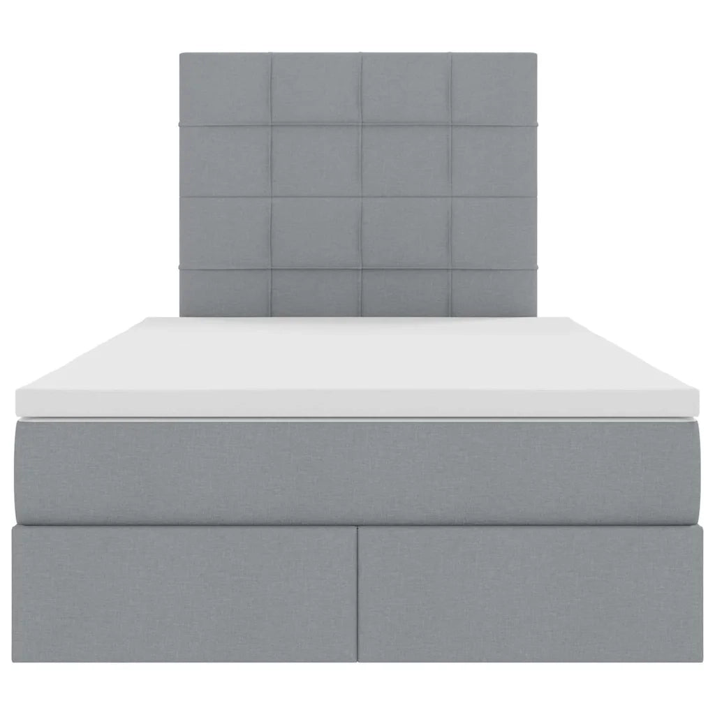 Letto con contenitore e LED con led Grigio chiaro 120 x 190 cm 3372402