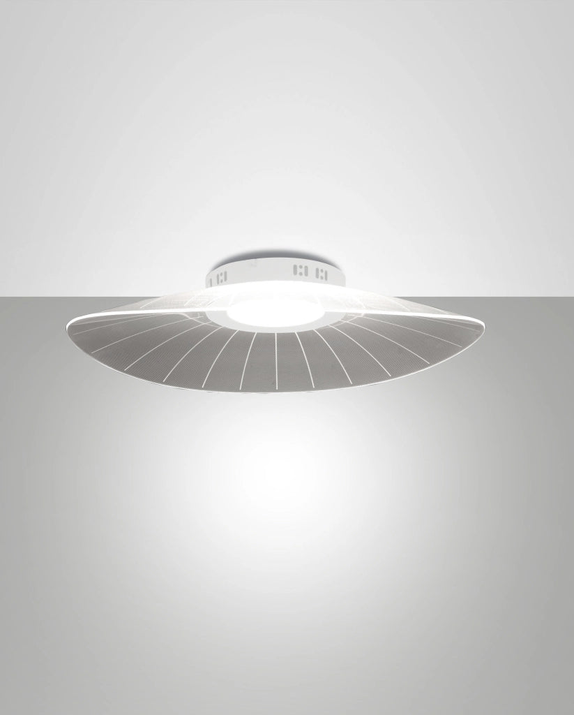 Vela Plafoniera LED Integrato 24W 4000lm 3000K Warm White Struttura Metallo e Metacrilato Bianco Dimmerabile a Taglio di Fase IP20 59x43x12cm