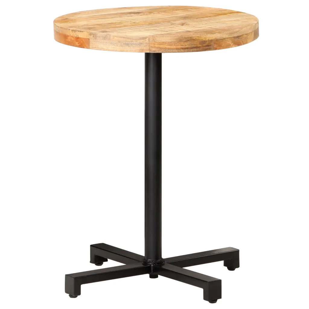 Tavolino da Bistrot Rotondo ?60x75 cm in Legno di Mango Grezzo