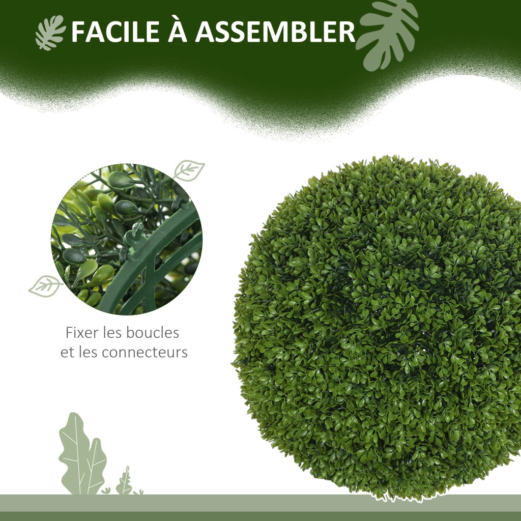 Boule Buxus Artificiale 40 cm ¨C zephmum ¨C Verde Scuro