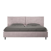 BS COM Letto matrimoniale king size senza rete imbottito 190x210 microfibra glicine Large