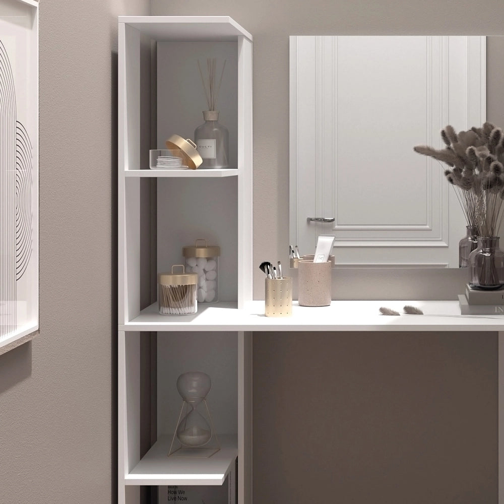 Vicco Tavolo da toilette Bianco 122.2 cm con specchio