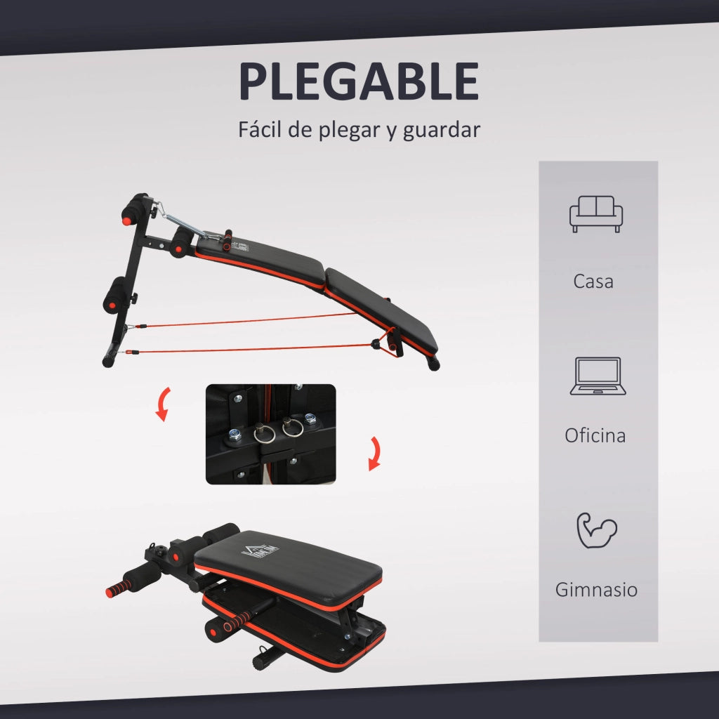 Panca Addominali Pieghevole Regolabile ¨C Xylo ¨C Nero 137x51x50-66cm