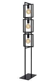 Lampada da terra loft Luuk 3 luci E27 nera Lucide