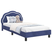 Struttura letto Bambini | Letto Infantile | Lettino con testata Blu Polizia 90 x 190 cm