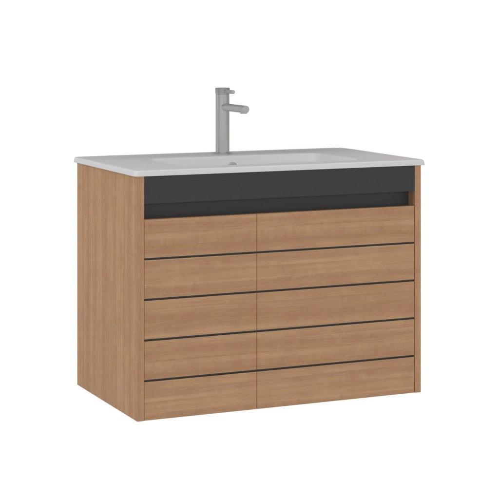 Mobile lavabo "Ricato 80" - 81 x 47 x 62 cm - Noce