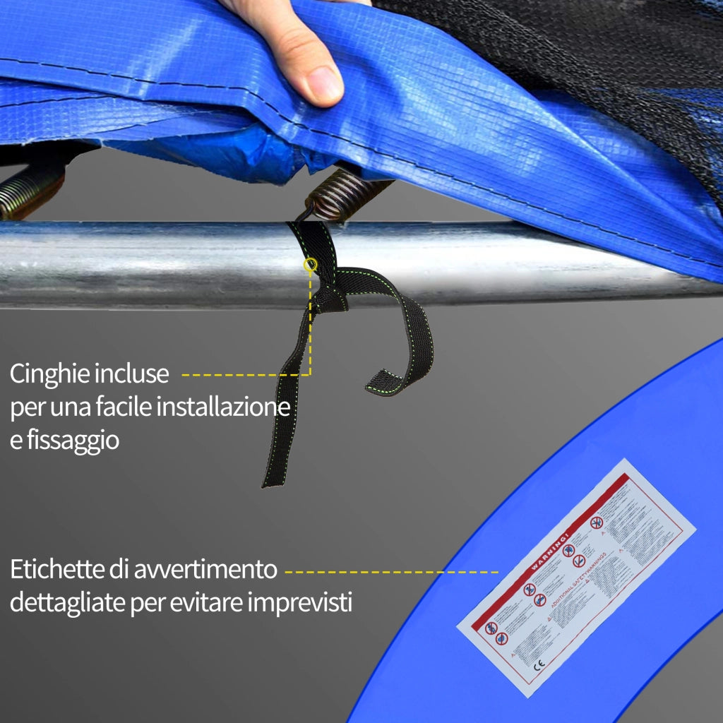 Copertura per Trampolino ¨C zephmum ¨C Blu, Plastica e PE, 15 mm, ?305 cm