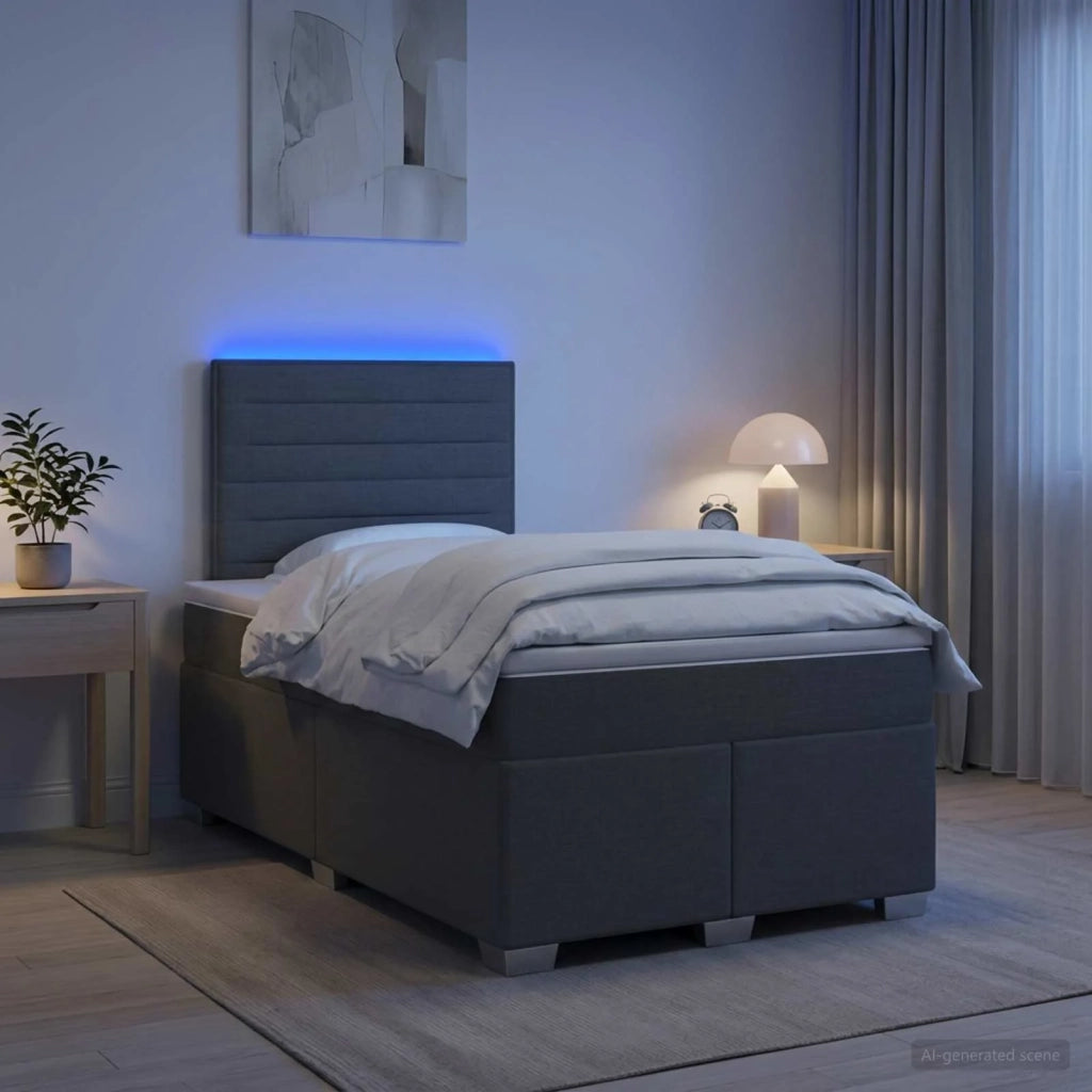 Letto box spring con materasso Grigio Scuro 120 x 200 cm 3454839