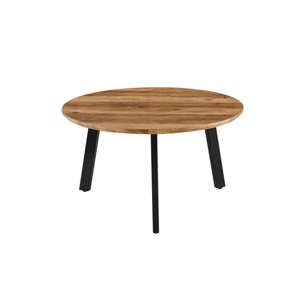 Set di 2 tavolini TUNIS - Colore legno di mango - MDF & metallo - Stile industriale e armonioso