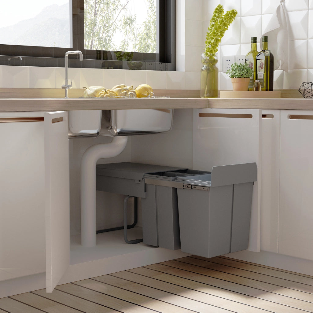 Cestino per Raccolta Differenziata ¨C Minimal ¨C Grigio 48x34.2x41.8 cm