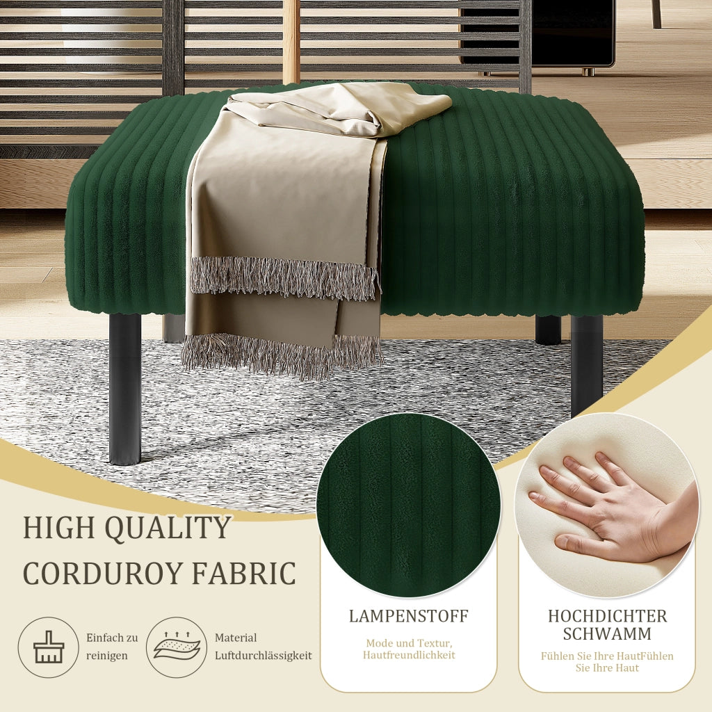 POUF 56x51x39 cm Tessuto cord Verde smeraldo
