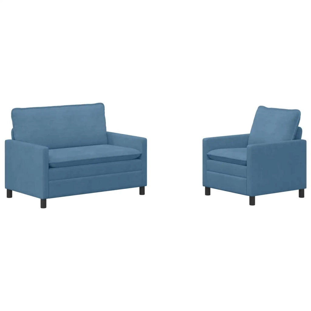 Set di divani 2 pcs Blu Tessuto 3417044