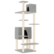 Albero per Gatti con Tiragraffi in Sisal Grigio Chiaro 154 cm CFW7721963
