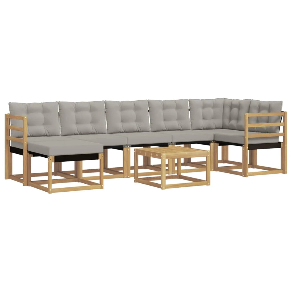 Set di divani da esterno 8 pcs Bianco e Grigio Chiaro 3389705