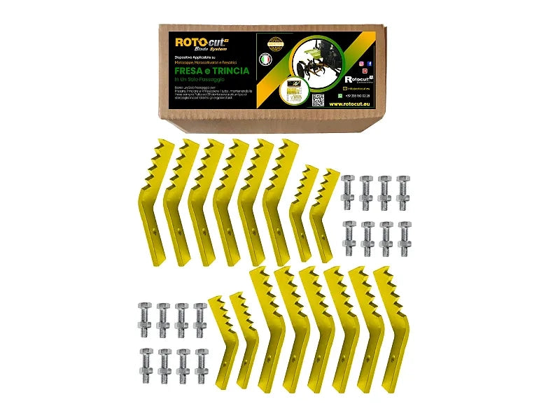 Kit Rotocut per fresare trinciare e rimescolare per motozappa e motocoltivatori - Foro 10 - Motocoltivatore