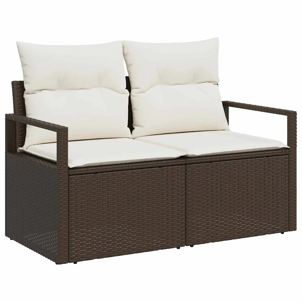 Set di divani 8 pcs Marrone polyrattan