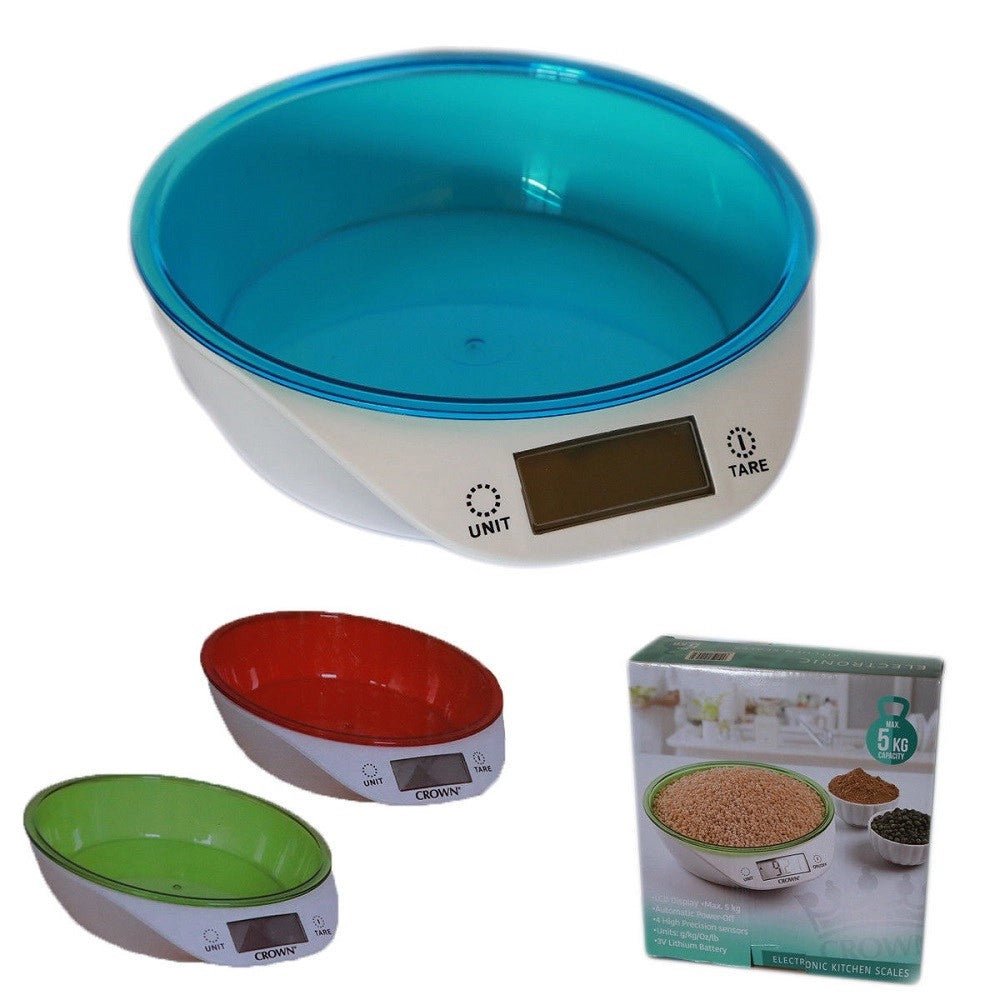 Trade Shop - Bilancia Da Cucina Digitale Precisione Da 1gr A 5kg Con Ripiano Colorato Tare -