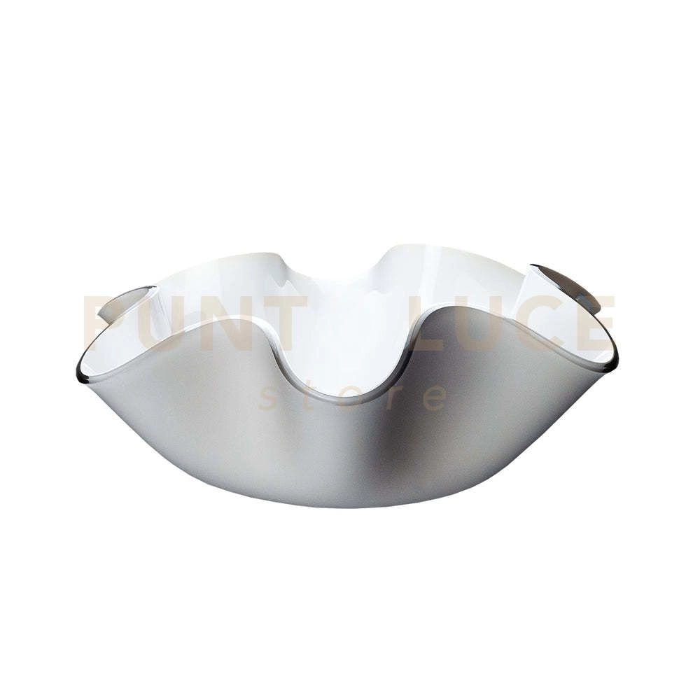 CENTROTAVOLA PICCOLO SOFT IN CRISTALLO ACRILICO BIANCO E TORTORA