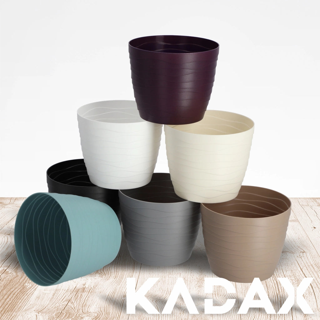 Vaso da fiori KADAX, coprivaso rotondo verde da 19 cm in plastica