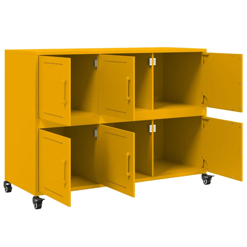 Credenza Giallo Senape 100,5x39x72 cm Acciaio Laminato a Freddo 846743