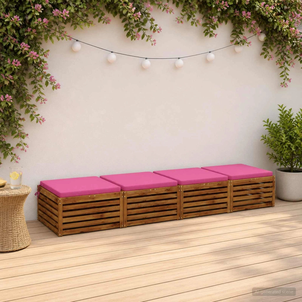 Cuscini per Sedia in 4 Pezzi SOEST 4 pz 100% Poliestere Rosa 945040