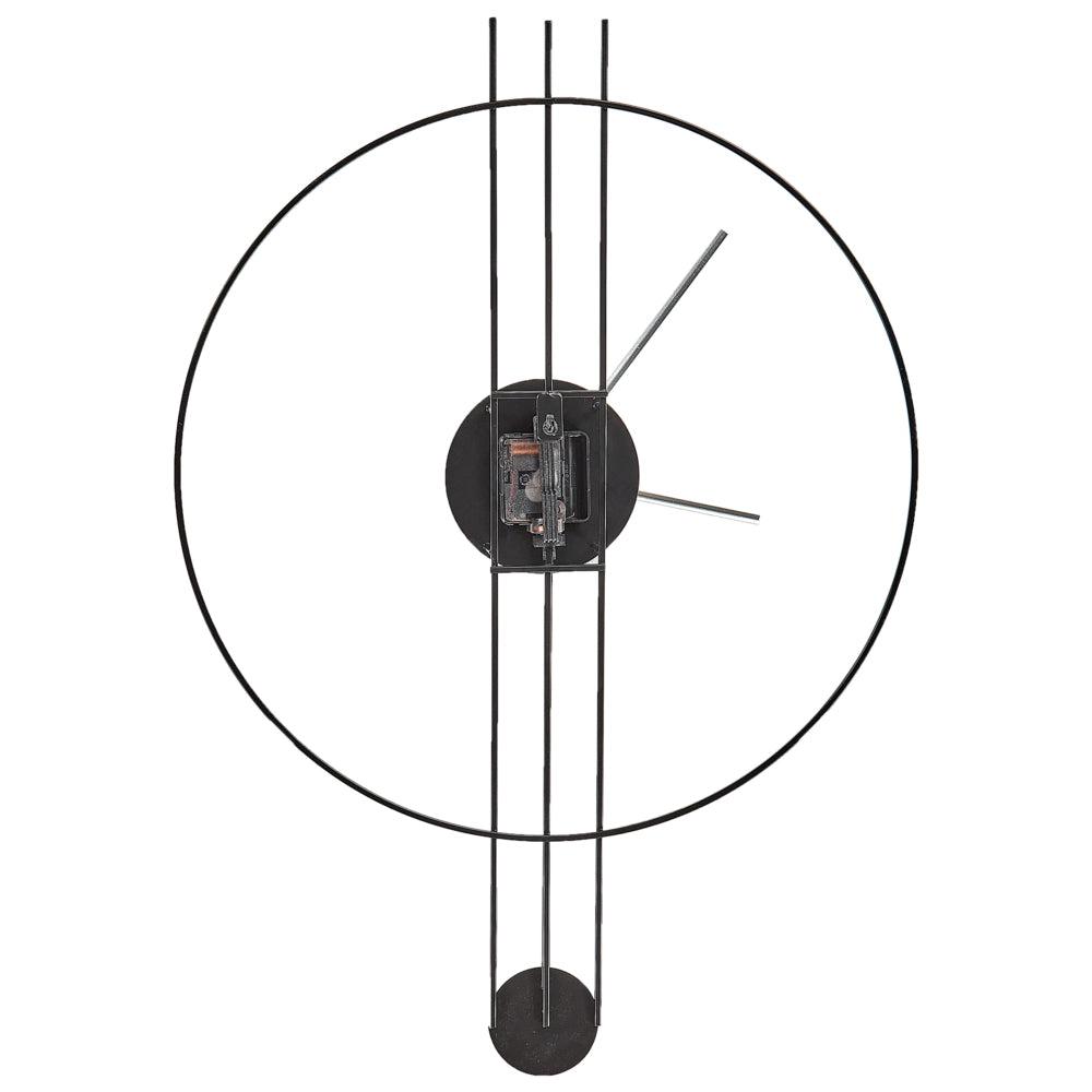 Orologio da parete in acciaio nero 44 x 65 cm Design moderno minimalista decorativo a pendolo senza numeri Arredamento per il soggiorno