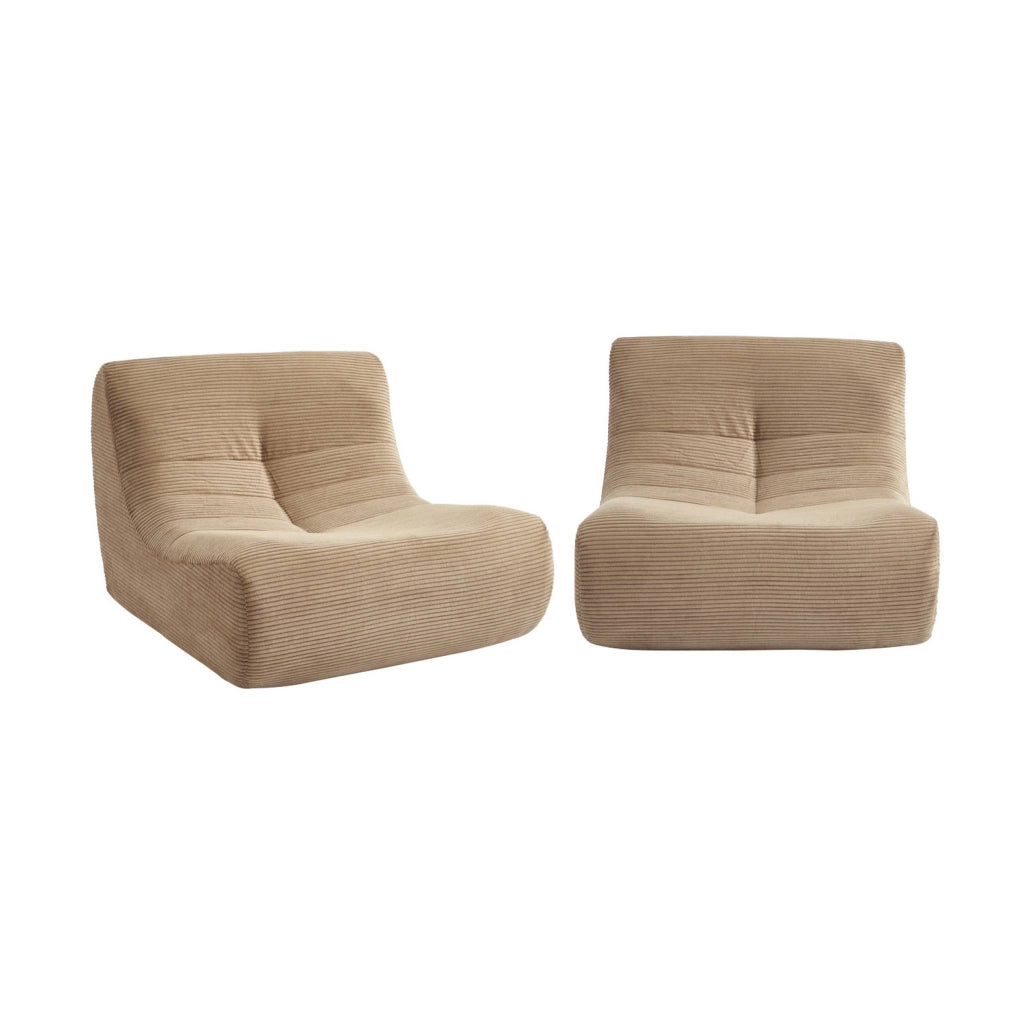 Divano modulare velluto, 2 posti, beige scuro