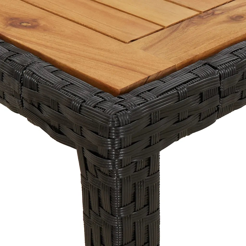 Set da Pranzo da Giardino 3 pz con Cuscini Nero in Polyrattan 3187388