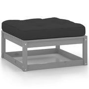 Poggiapiedi da Giardino con Cuscini 2 pz Bianchi in Legno Pino CFW4793550