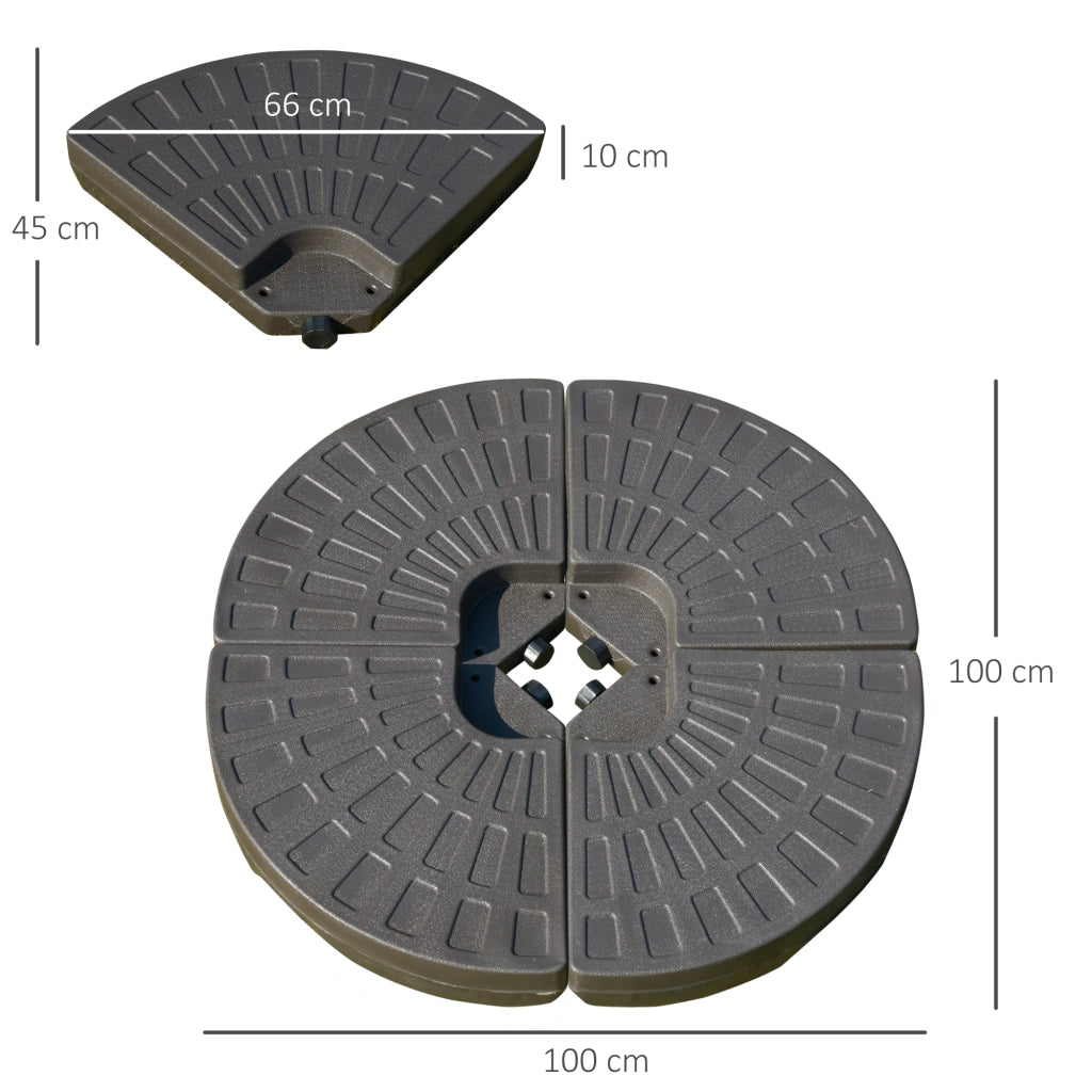 Base per Ombrellone ¨C Minimal ¨C 100x100x10,5 cm Marrone