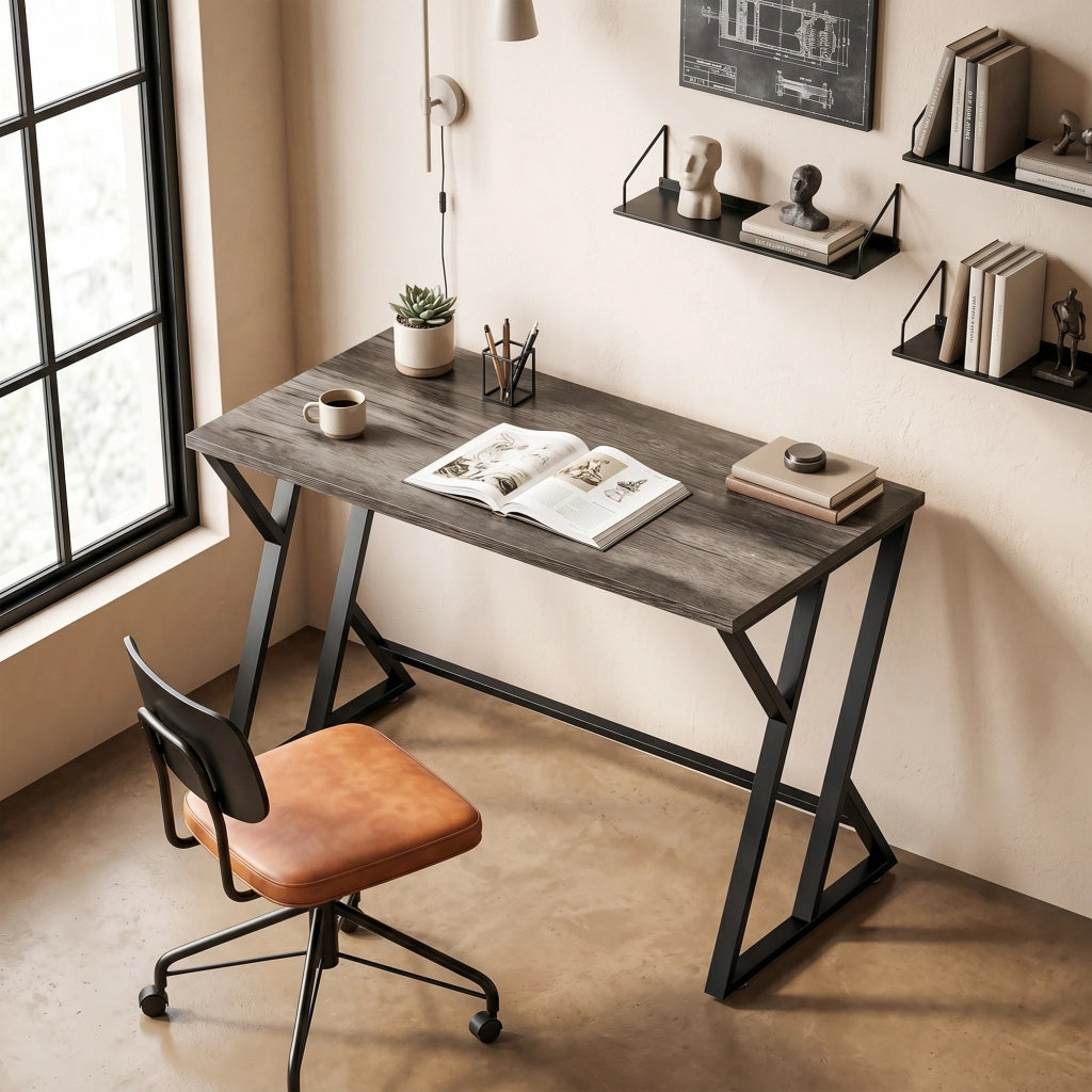 Scrivania computer con gambe in metallo ¨C Minimal ¨C Grigio 120x60cm