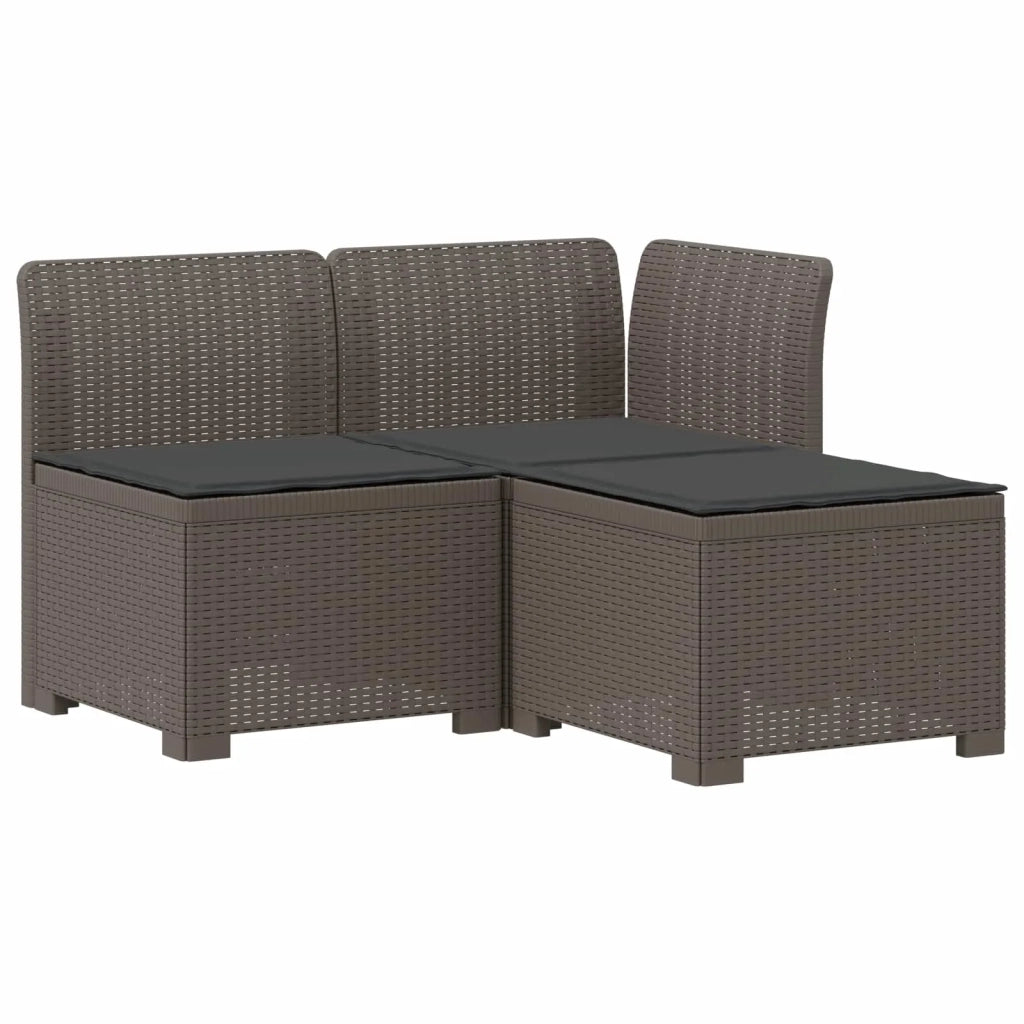 Divano da esterno-Divano da Giardino 3 posti con cuscini in look rattan PP 467811