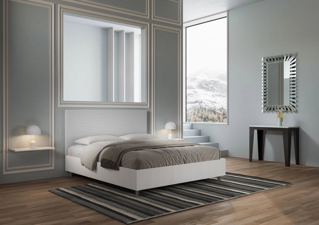 Letto Matrimoniale 160x190 cm con Rete Level Bianco