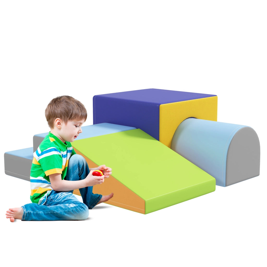 Set 4 blocchi morbidi arrampicata e scivolo ¨C Xylo ¨C rivestimento ecopelle multicolore per bambini 1-3 anni