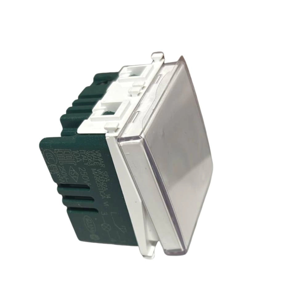 Pulsante targhetta vimar 14050 1p no 10a 250v bianco per impianti elettrici