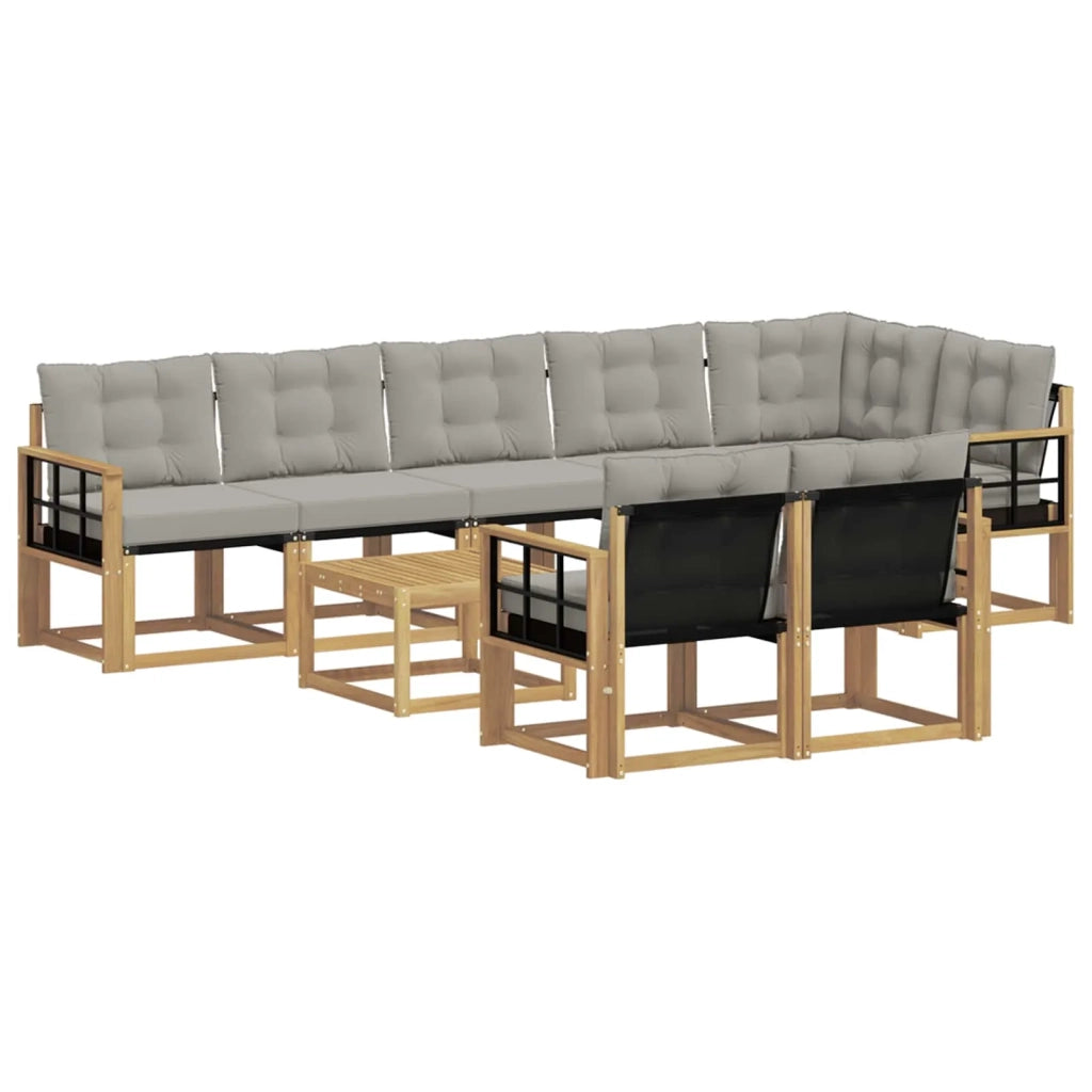 Set di divani da esterno 9 pcs Bianco e Grigio Chiaro 3389625