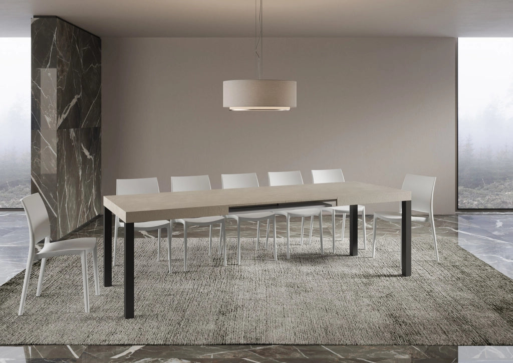 Tavolo allungabile 90x160/420 cm Every cashmere gambe antracite