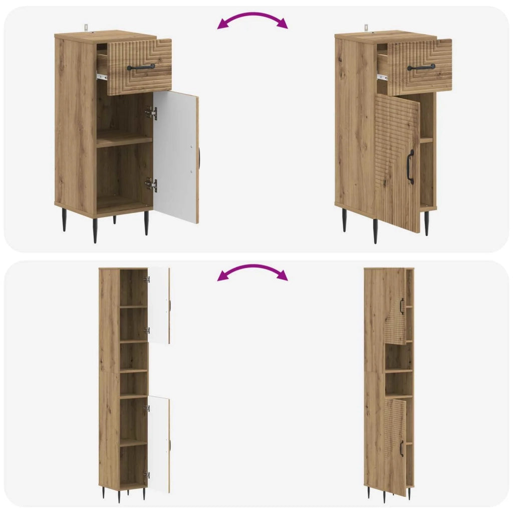 Set di armadietti da bagno in 3 pezzi HAARLEM 3417863