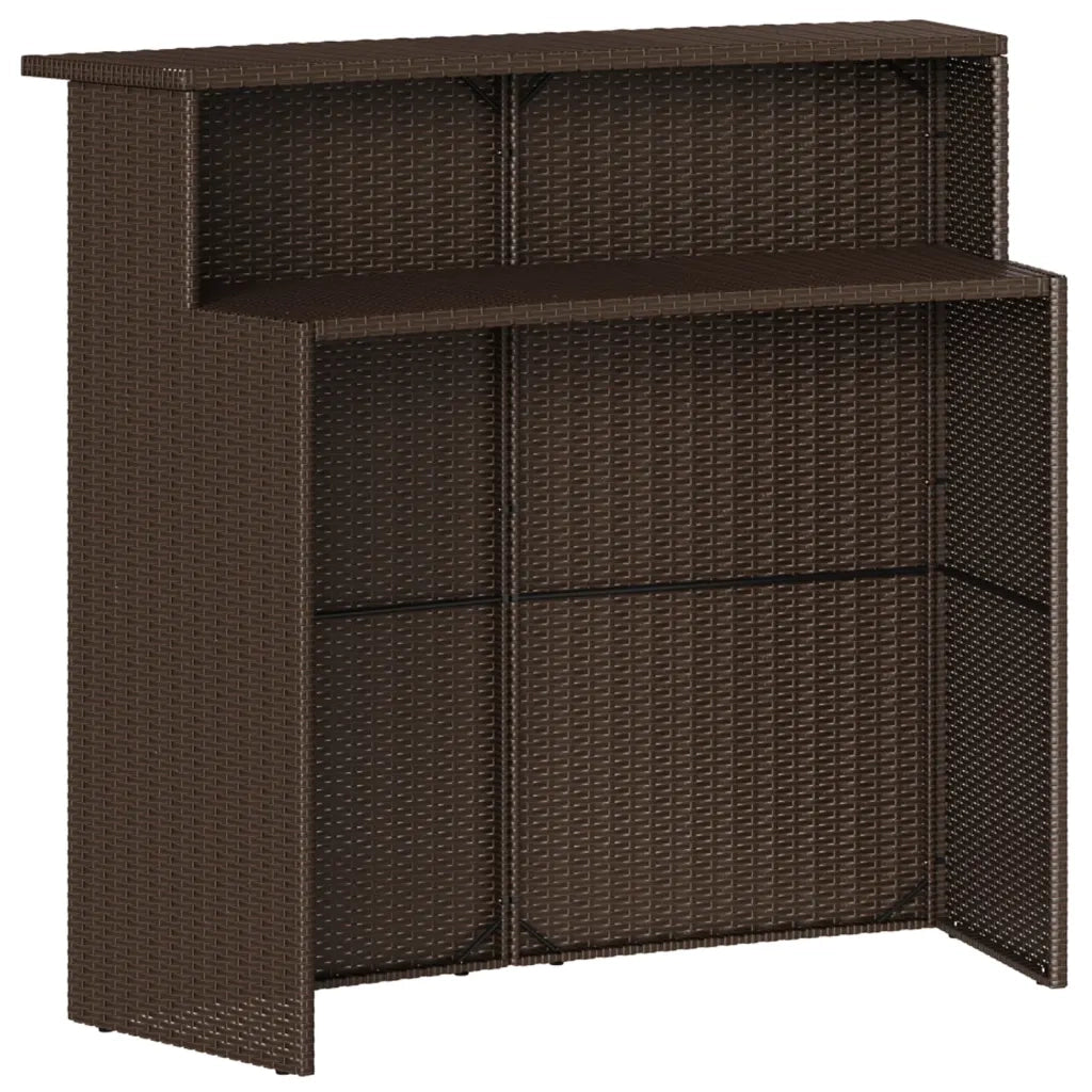 Set Bar da Giardino 5 pz con Cuscini in Polyrattan Marrone 3261485