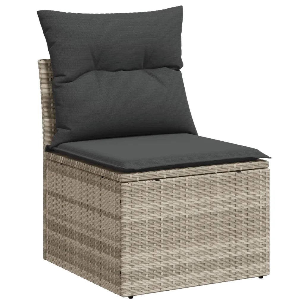 Set Divani da Giardino 7pz con Cuscini Grigio Chiaro Polyrattan 3221701