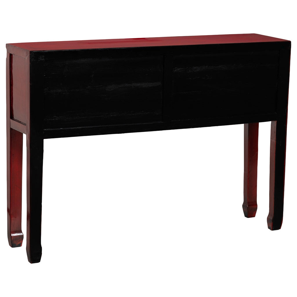 Mobile da ingresso in legno rosso 129x30x89h cm