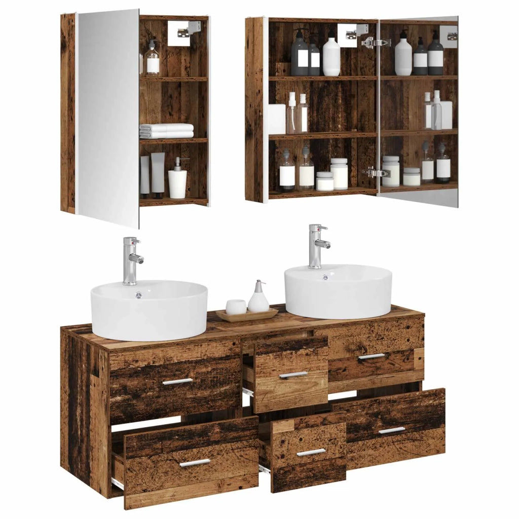 Set di mobili per il bagno 5 pz Legno antico 3406933