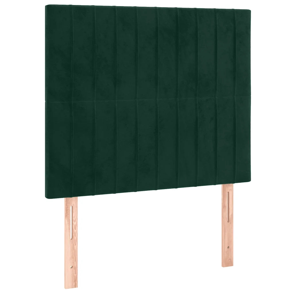 Letto a Molle con Materasso e LED Verde Scuro 80x200cm Velluto 3136212